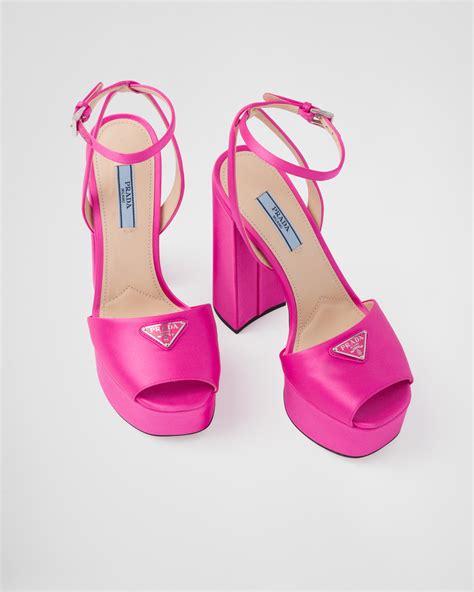 high-heeled satin sandals prada|prada high heels platform.